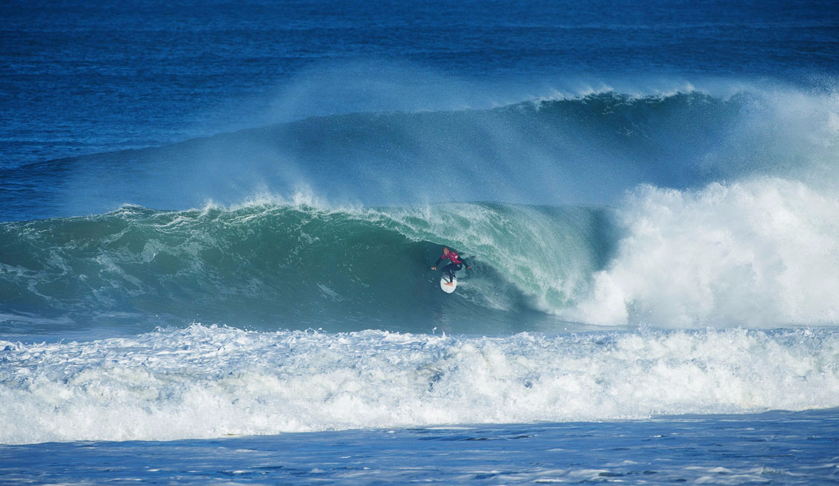Kelly Slater of France winning his Round 2 heat at the Quiksilver Pro France. Photo: <a href=\"https://www.worldsurfleague.com/\">WSL</a>/<a href=\"https://instagram.com/damien_poullenot/\">Damien Poullenot</a>