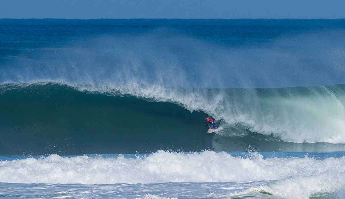 Nat Young of Santa Cruz California USA  winning his Round 2 heat at the Quiksilver Pro France. Photo: <a href=\"https://www.worldsurfleague.com/\">WSL</a>/<a href=\"https://instagram.com/kirstinscholtz/\">Kirstin Scholtz</a>