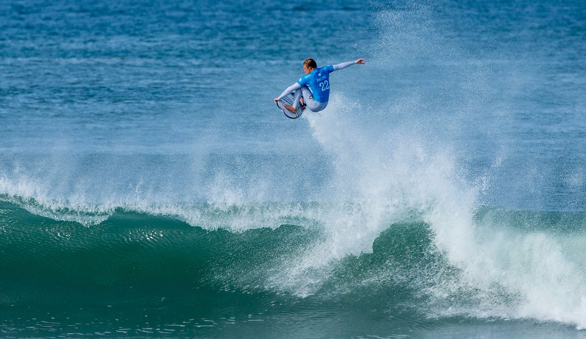 Kolohe Andino  of the USA (pictured) winning his Round 3 heat at the Quiksilver Pro France. Photo: <a href=\"https://www.worldsurfleague.com/\">WSL</a>/<a href=\"https://instagram.com/damien_poullenot/\">Damien Poullenot</a>