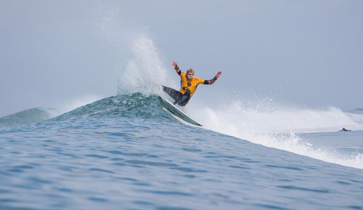 Mick Fanning of Australia (pictured) advancing into the Quarterfinals of the Quiksilver Pro France. Photo: <a href=\"https://www.worldsurfleague.com/\">WSL</a>/<a href=\"https://instagram.com/damien_poullenot/\">Damien Poullenot</a>