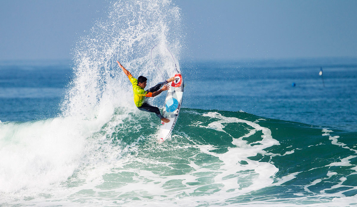 ASP World No. 1 gabriel Medina of Brasil (pictured) won his Round 1 heat at the Quiksilver Pro France advancing into Round 3, on Friday September 26, 2014. Medina posted a pair of good 7-point rides (out of ten) for his variety of high risk aerial manuevers. Photo: <a href=\"https://www.aspworldtour.com/\">ASP</a>/ <a href=\"https://www.google.com/url?q=https://www.kirstinscholtz.com/&sa=U&ei=dw0SVPbUAYGziwKIv4GgCw&ved=0CBYQFjAA&sig2=1Yay5WaUuxsqwREA7hI1Uw&usg=AFQjCNHgLd68-84GmkH2AGuRqpTNCMt-EA\">Kirstin</a>