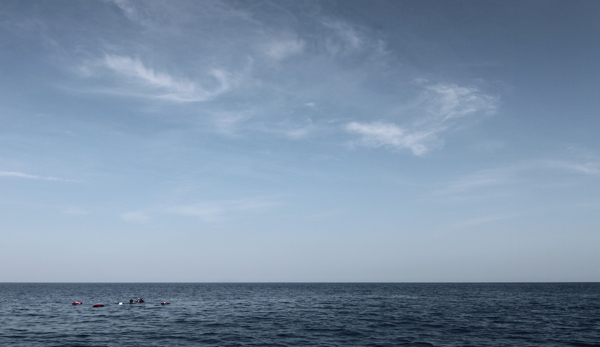 A distant look at the rig set up for the course. The ocean is a big place. Photo: <a href=\"https://instagram.com/el_squid\">Anthony Dooley</a>