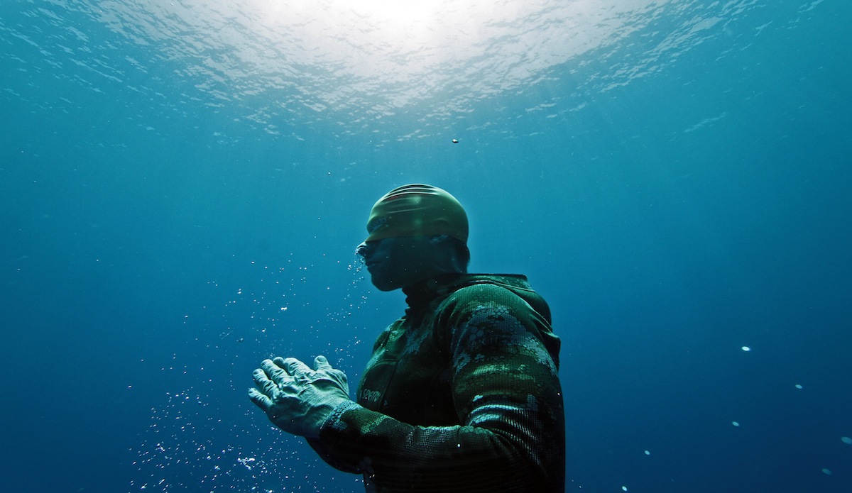 Blindfolded ascension to the surface from 66 feet. Photo: <a href=\"https://instagram.com/el_squid\">Anthony Dooley</a>
