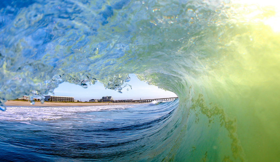 Wrightsville Beach shore break featured with a view of  the Oceanic, a popular restaurant on the south end Photo: <a href=\"https://www.chrisfrickphotography.com/\" target=_blank>Chris Frick</a>/<a href=\"https://aquatech.net\">Aquatech</a>