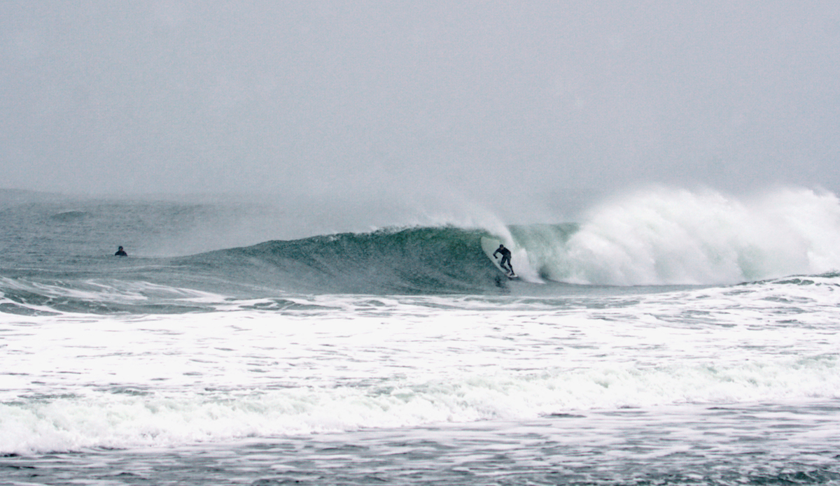 At this point in the day I couldn’t feel my fingers or toes so I took off after taking this shot of Jason. He later texted me and said I missed his wave of the day right after this one (whoops). Photo: <a href=\"https://www.instagram.com/gabereuben/?hl=en\"> Gabe Reuben </a>