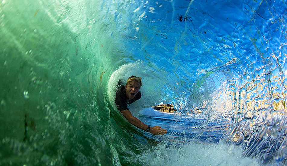 Sometimes there is no need for a surfboard when there is some thumping shorebreak on the inside. Photo: <a href=\"https://www.gagehingeley.com/\" target=_blank>Gage Hingeley</a>.