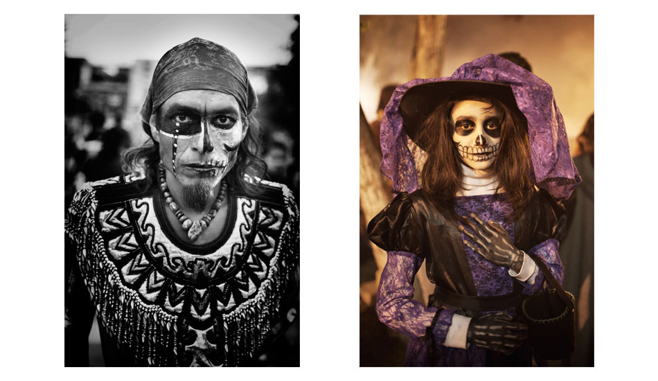 Day of the Dead (Spanish: Día de Muertos) is a Mexican holiday celebrated throughout Mexico and around the world in other cultures. The holiday focuses on gatherings of family and friends to pray for and remember friends and family members who have died.  We spent around a week hanging around Mexico City which was a truly mind blowing experience. Photo: <a href=\"https://www.gaz-art.com/\">Gary Parker</a>