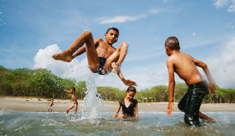 Another shot from the fun day with the Latitude Project in Nicaragua.  I have never seen kids so stoked to be in the ocean before. Photo: <a href=\"https://www.gaz-art.com/\">Gary Parker</a>