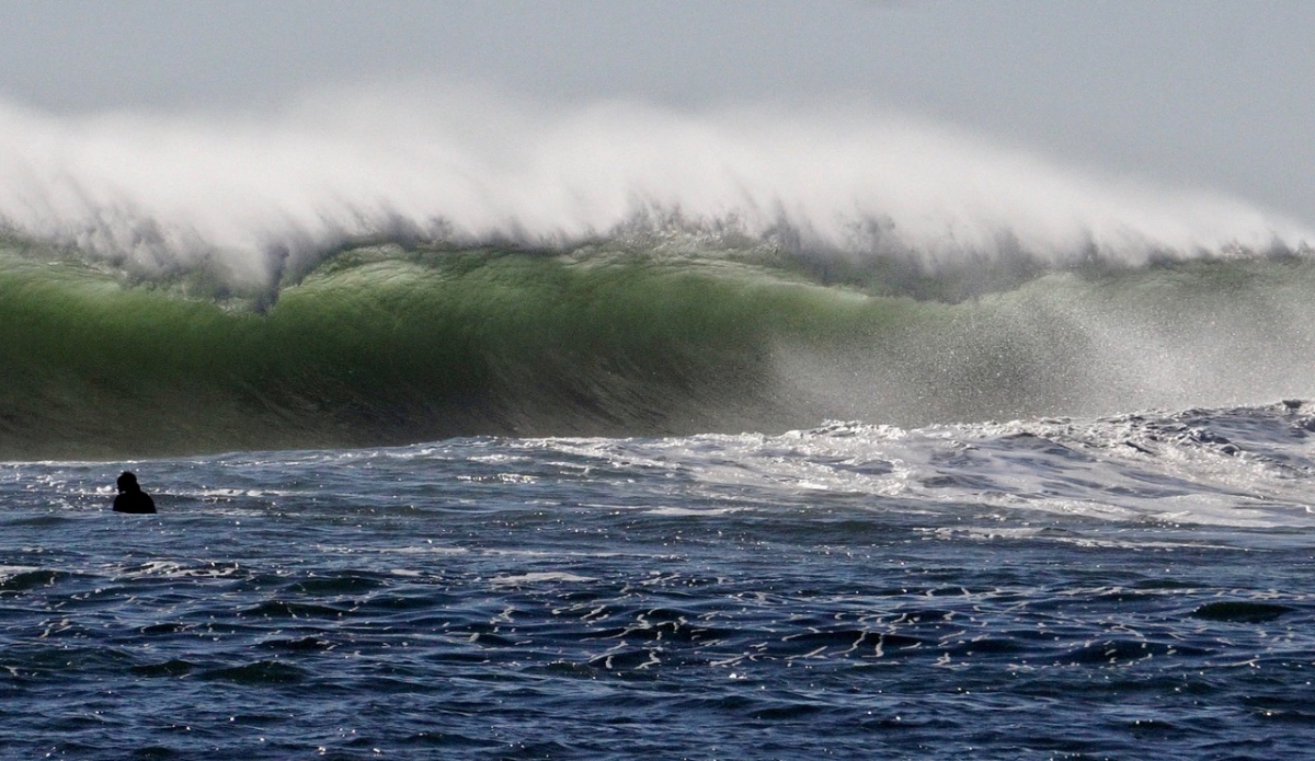 The light during a hurricane swell is nearly as intense as the waves, Ominous to a point of being palatable. The waves also get this strange veined quality - like a slice of prosciutto. Photo: Christopher Gauthier

