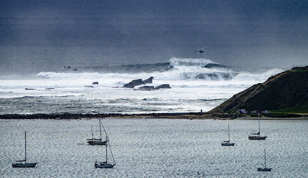 
By effectively eliminating any outside media coverage and access to view the event—which is off or our protected beaches and in the ocean, not a privately owned stadium or arena mind you—they have effectively privatized a surf contest.  Photo: <a href=\"https://driftwoodfoto.com/\" target=\"_blank\">Ben Ginsberg</a>