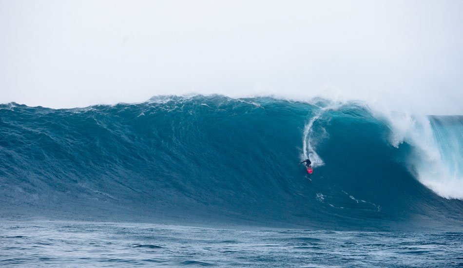Going back to the 1990s and some giant days at Himalayas and Waimea Bay, Brock Little has always said \"Shane Dorian is the best big-wave surfer in the world.\" And Brock does not deliver such accolades lightly. Twenty years later, Dorian is proving Brock right - left or right, paddle or tow, tropical water or ball-freezing, Jaws, Chopes, Mavericks and who knows what he gets up to in hidden-away places in Hawaii. He\'s doing it for family, love, money, fun. He\'s a lad insane. Photo: Fred Pompermayer.