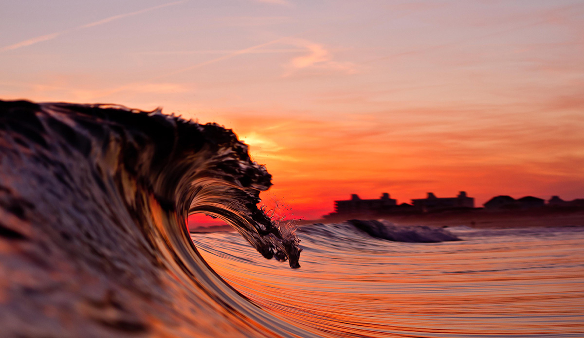 Red sky at night, surfer\'s delight. Photo: <a href=\"https://www.surferphotos.com/\">Graham Hunt</a>