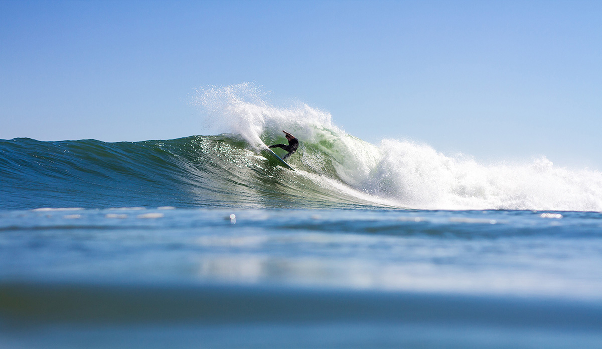 Andrew Meyer displaying a nice turn during the recent swell we got from Hurricane Gonzalo.  I was in The Outer Banks for three days and the waves were firing. Photo: <a href=\"https://www.surferphotos.com/\">Graham Hunt</a>