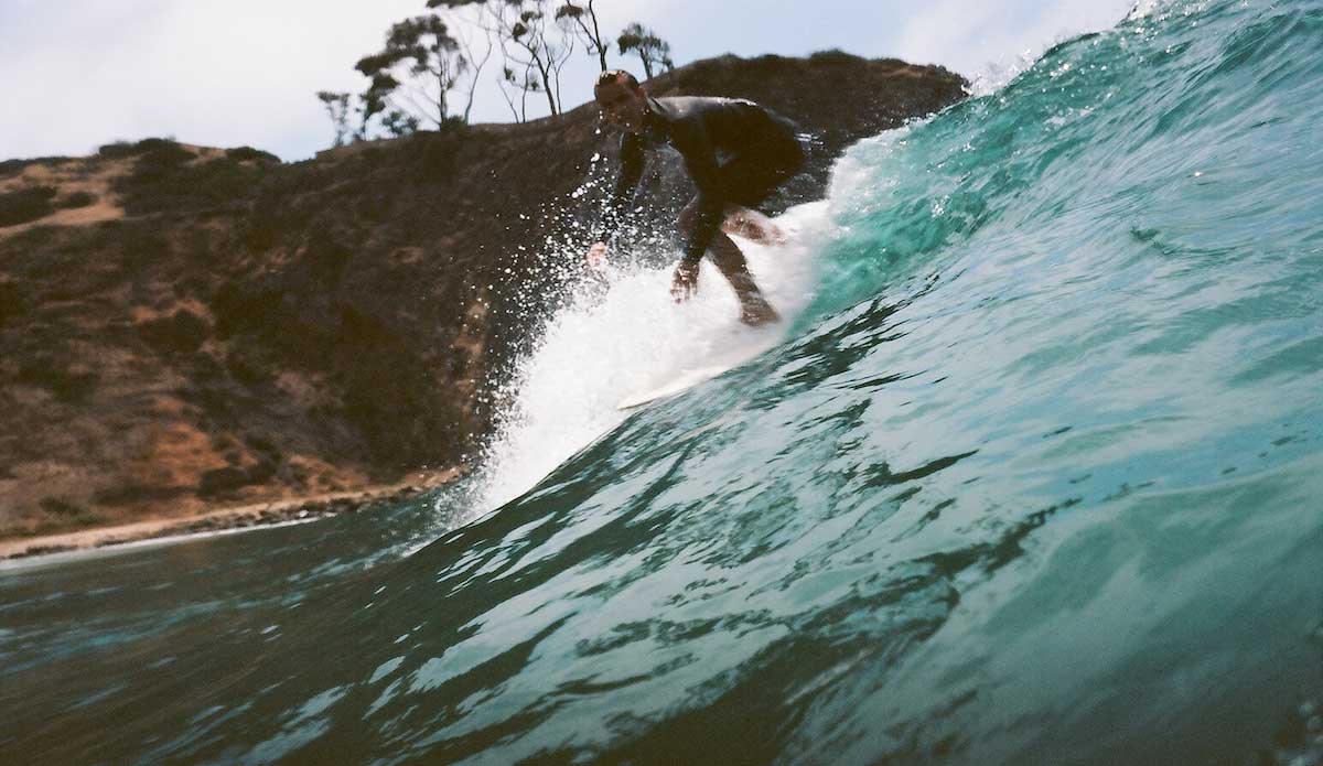 Here\'s Alex testing out a John Wesley Twin Fin Pin. Shot on a Nikonos V for the Nikonos Project. Tons of trial and error with these cameras, but when a shot does come through, it\'s a keeper. Photo: Gregory Swanson