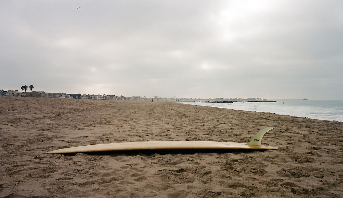My brother\'s (Alex Swanson) 8\'8\" Almond Pinwheel. After \"borrowing\" his board, I had to get one as well. Now we have matching boards, wetsuits, cameras and fins. I told him to let me know when he gets something new so I can get it as well. Photo: Gregory Swanson