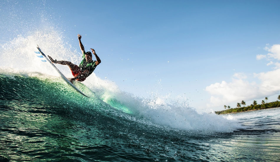 Tristan Guilbaud, all fins out in the Maldive Islands.