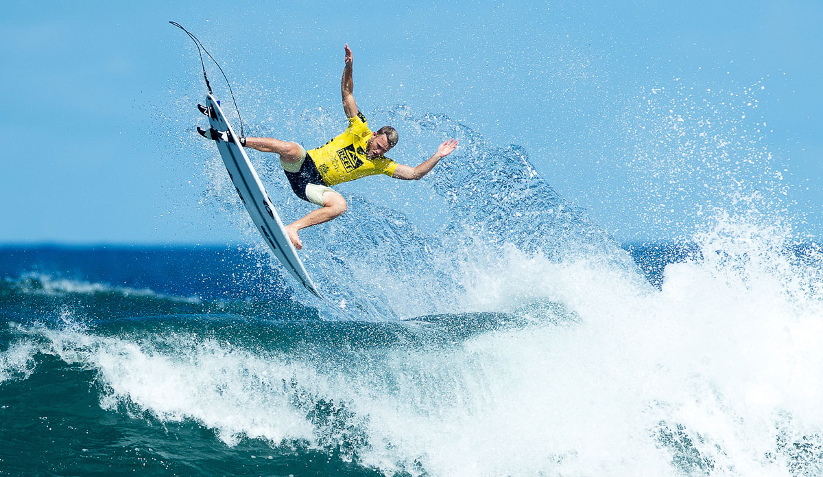 Dusty Payne advanced into Round 4 of the REEF Hawaiian Pro at Haleiwa.  Payne posted a heat total of 18.70 points consisting of two near perfect rides, a 9.43 and 9.27. Photo: <a href=\"https://www.aspworldtour.com/\">ASP</a>/Ed Sloane