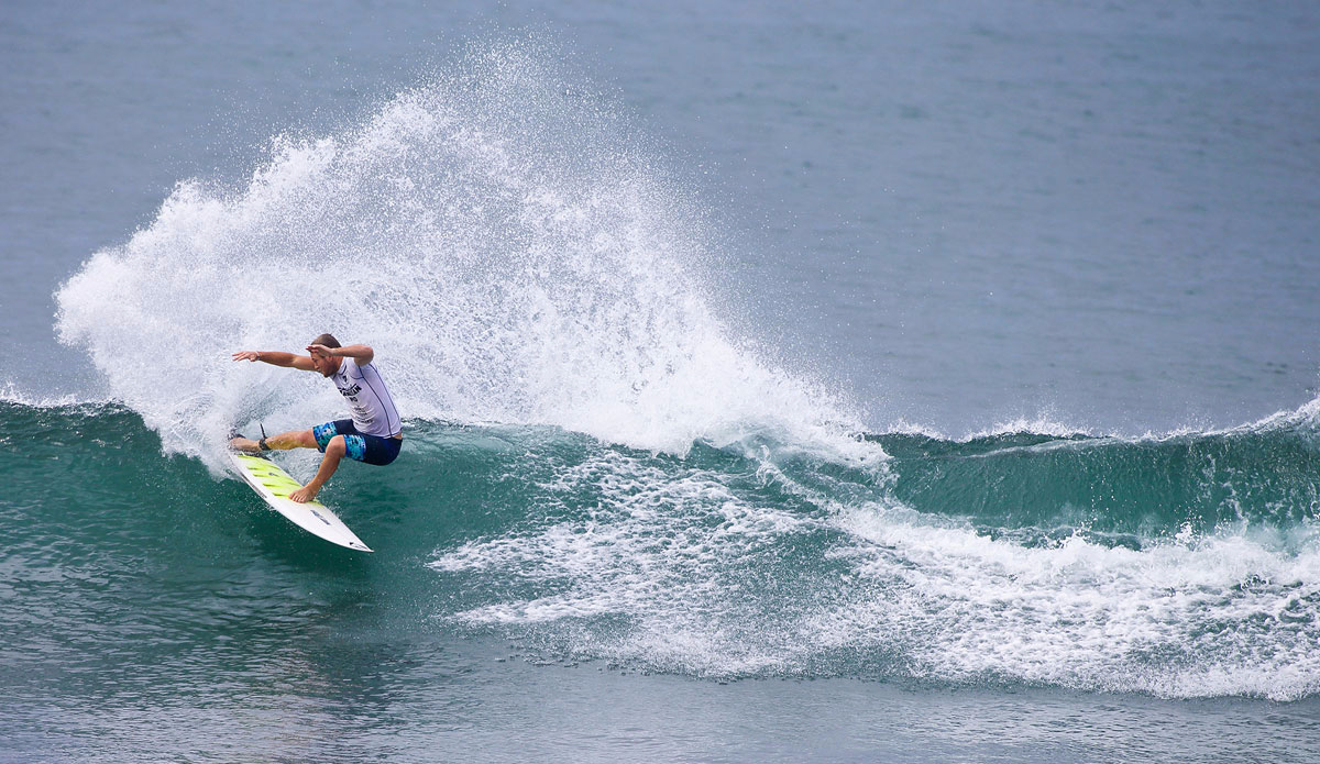 Dusty Payne of Hawaii (pictured) placing fourth at the Hawaiian Pro at Ali\'i Beach Park, Haleiwa. Photo: Masurel/<a href=\"https://www.worldsurfleague.com/\">WSL</a>