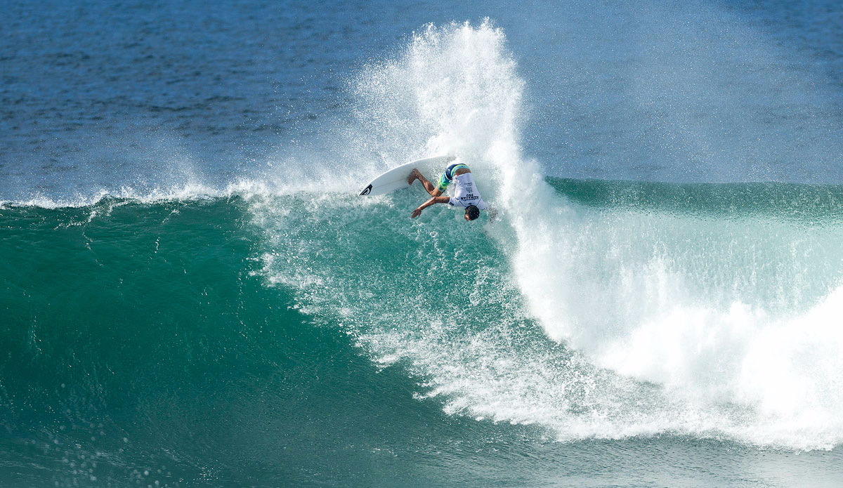 Ramzi Boukhiam of Morocco (pictured) placed second in his Round 2 heat at the Hawaiian Pro. Photo: <a href=\"https://instagram.com/kc80/\"> Cestari</a>/<a href=\"https://www.worldsurfleague.com/\">WSL</a>