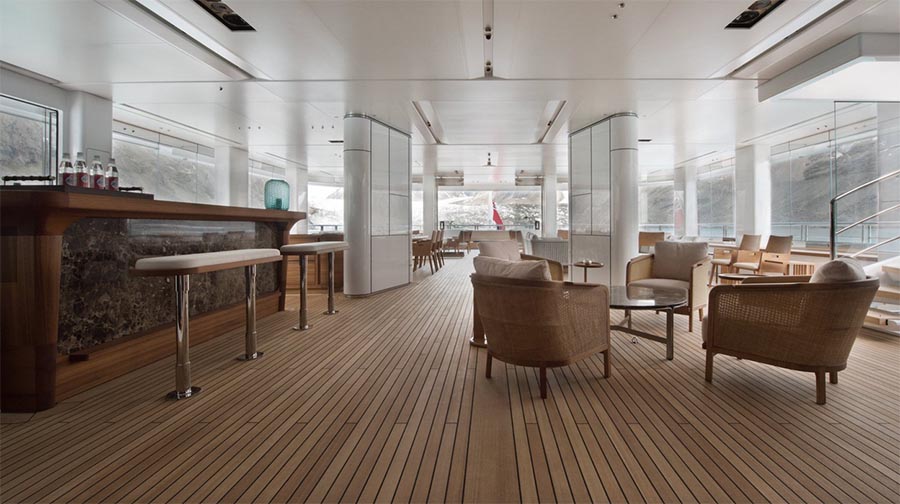 The yacht\'s interior was designed by Christian Liaigre.