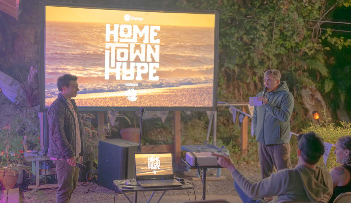 Casey Felton, left, and The Inertia\'s Joe Carberry discuss Felton\'s film. 