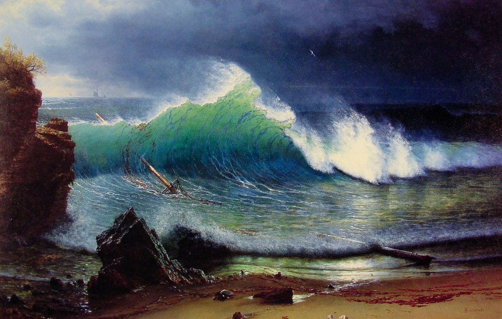 “The Shore of the Turquoise Sea.” Albert Bierstadt, 1878.