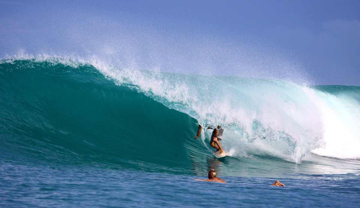 This is me at Bruce Lee\'s searching for a good barrel vision. That wave had a big section that would huck! It made for some nice little barrels. Photo: <a href=\"https://mhoffmanphotography.com/\"> Matt Hoffman</a> 