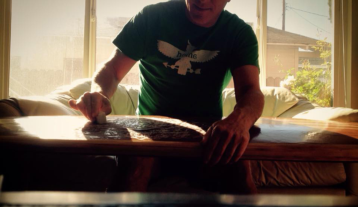 Waxing up in Long Beach.