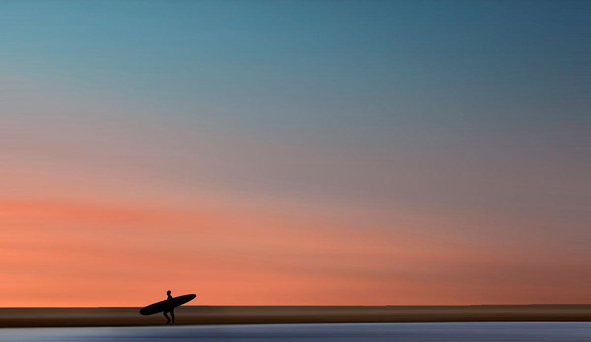 Again, this images is a blend of two different ones. Sunset surfer, homeward bound. Photo: <a href=\"https://www.hollytreephoto.com/\">Holly Shoebridge</a>