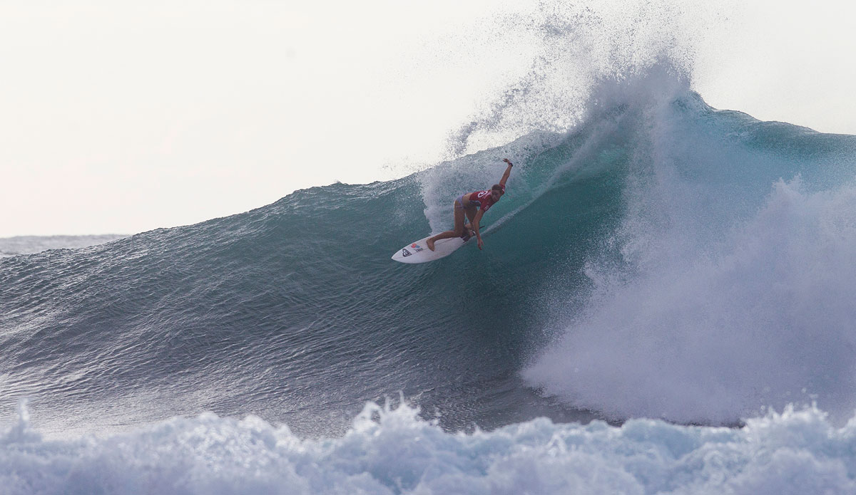 Bianca Buitendag of Victoria Bay, South Africa (pictured) advanced into the Quarterfinals of the Target Maui Pro, winning her Round 4 heat on Wednesday November 26, 2014. Photo: <a href=\"https://www.aspworldtour.com/\">ASP/<a href=\"https://www.kirstinscholtz.com/\"> Scholtz</a> 