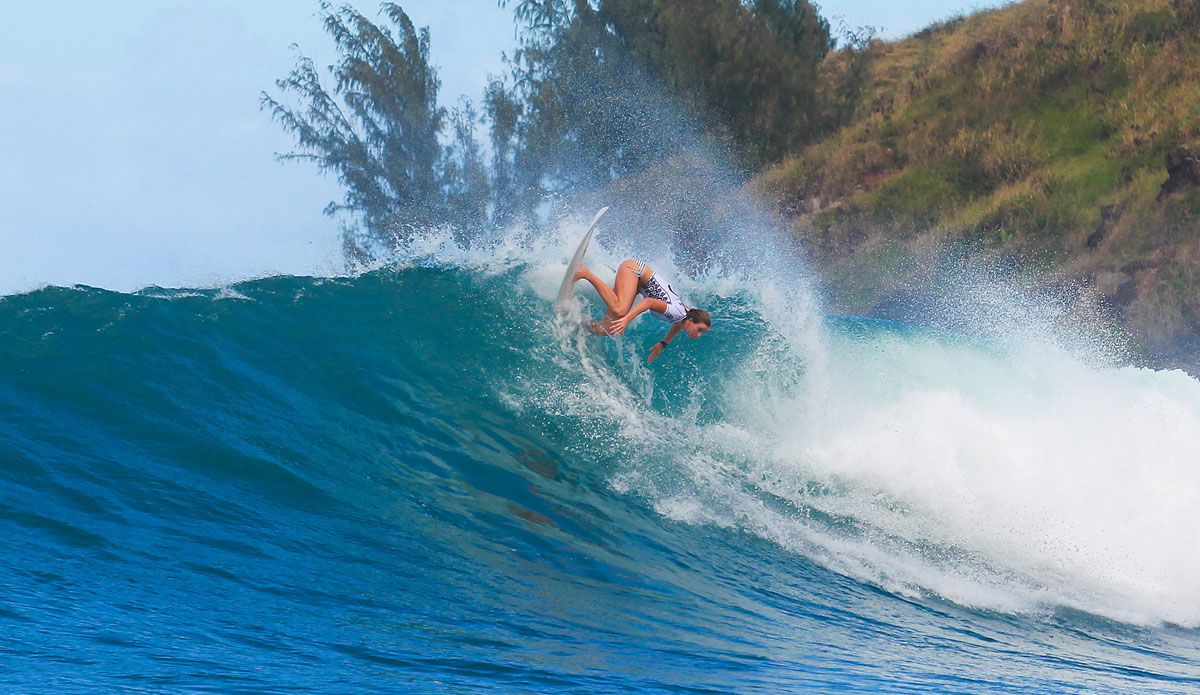 Bianca Buitendag of Victoria Bay, South Africa placed equal third at the Target Maui Pro, reaching the Semifinals where she was eliminated by Tyler Wright. Photo: <a href=\"https://www.aspworldtour.com/\">ASP/Masurel