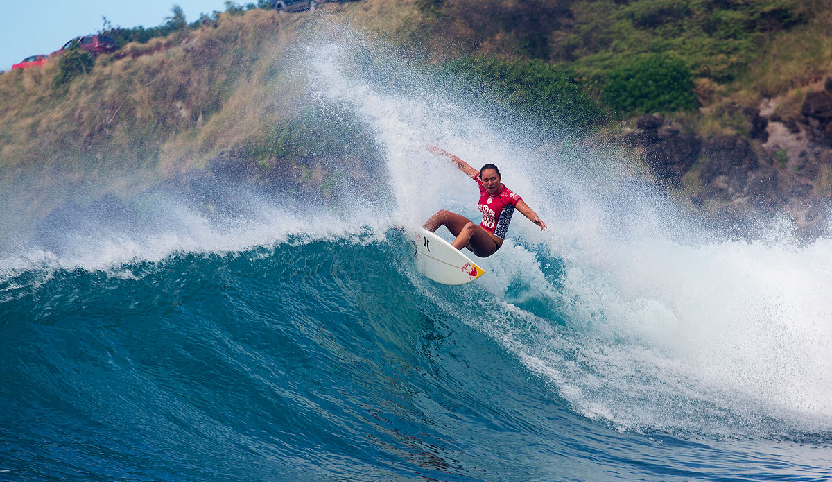 Carissa Moore of Oahu, Hawaii (pictured) won the Target Maui Pro defeating Tyler Wright (AUS) in the final at Honolua Bay, Maui, Hawaii on Thursday November 26, 2014. Moore won the heat with a near perfect 9.73 and 8.50 scores (out of 10.00).  Photo: <a href=\"https://www.aspworldtour.com/\">ASP/<a href=\"https://www.kirstinscholtz.com/\"> Scholtz</a>