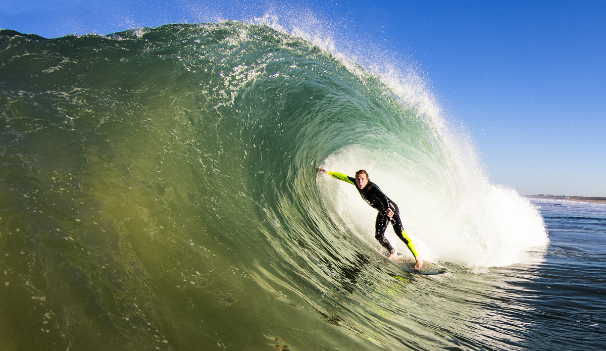 After driving almost 15 hours from Holland to Hossegor, France, and after barely sleeping, we went out the first morning with nobody else out. It was crazy not to see anyone in the water but it was more fun to see Roy scoring a huge barrel to start day one. I was lucky to be there to capture the moment.