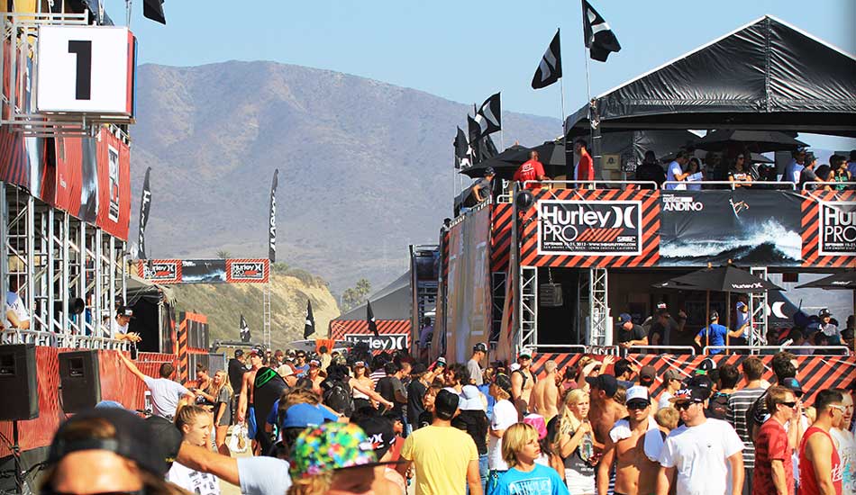 Hurley Pro contest site. Photo: <a href=\"https://thesurfchannel.com/\">Shannon Quirk</a>