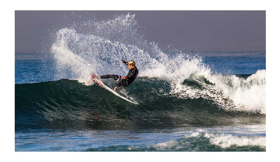 John John Florence throws buckets on a small wave. Photo: <a href=\"https://thehurleypro.com/\">Hurley</a>