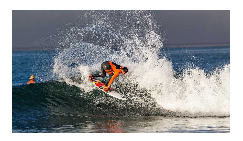 Miguel Pupo warms up for his Round 2 heat against Fred Patacchia. Photo: <a href=\"https://thehurleypro.com/\">Hurley</a>