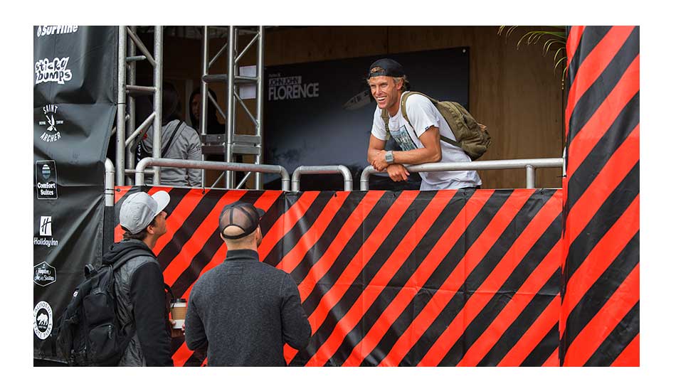 Not sure what it would take to wipe that perma-smile off Pat Gudauskas\' face, but we don\'t care to find out. Photo: <a href=\"https://thehurleypro.com/\">Hurley</a>