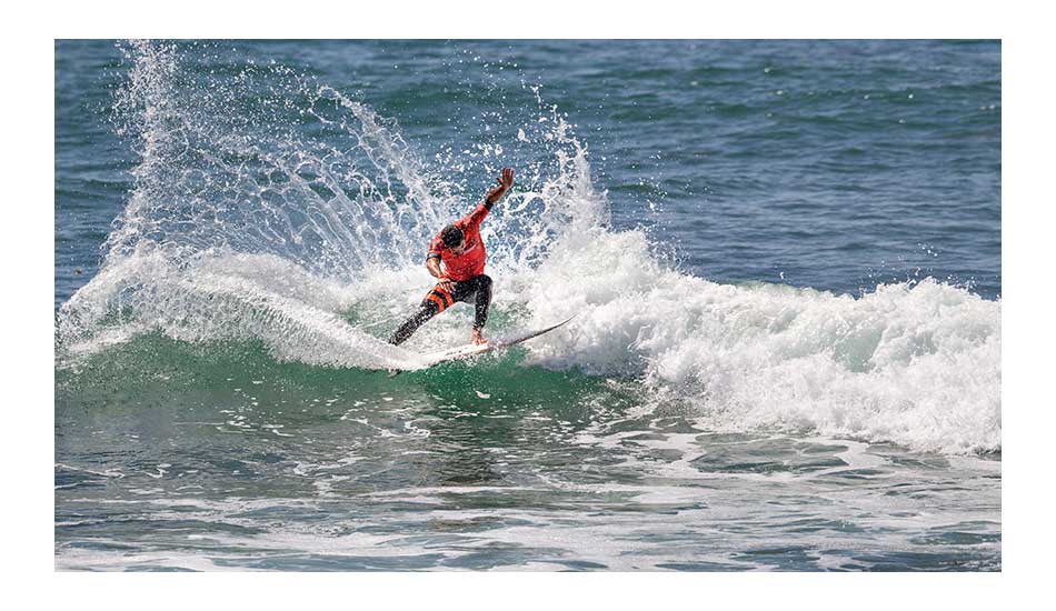 This wave and that spray do not compute. Michel Bourez is one powerful man. Photo: <a href=\"https://thehurleypro.com/\">Hurley</a>