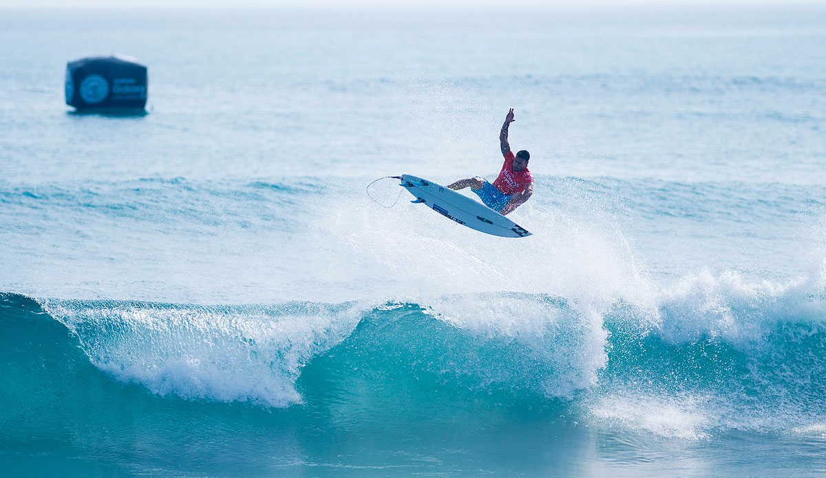 Joel Parkinson of Australia (pictured) winning his Round 2 heat at the Hurley Pro at Trestles in California, USA on Thursday September 10, 2015. Photo: <a href=\"https://www.worldsurfleague.com/\">WSL/<a href=\"https://instagram.com/kirstinscholtz/\"</a>/Kirstin Scholtz</a>