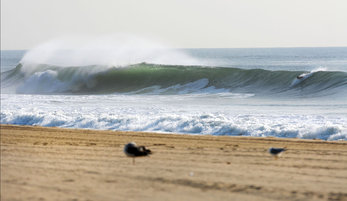 Although the waves were not of typical hurricane size they didn’t lack for power. Hesitation bought many a ticket over the falls. Photo: <a href=\"https://shoreshotimages.zenfolio.com/\">Mary Dunham</a>