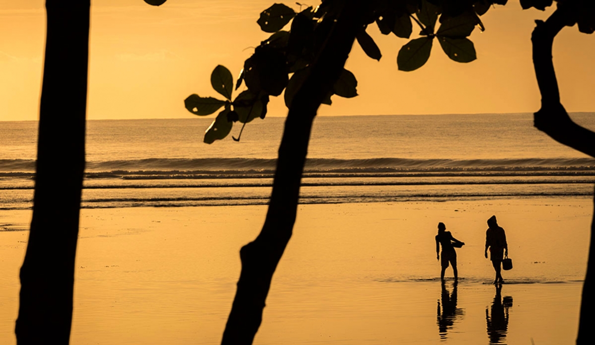 Sumatran silhouette. Some clam pickers. Photo: Ian Tyley