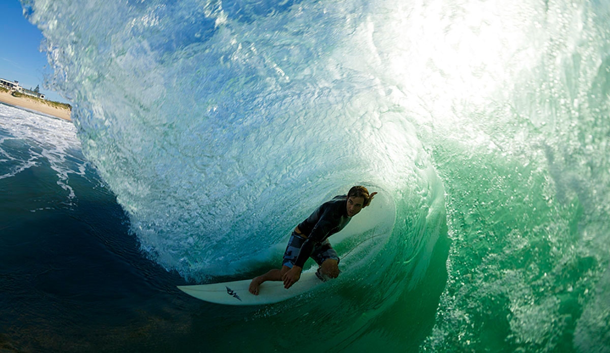 Nathan Van Roosmalen knows how to negotiate his way through a barrel. Photo: Ian Tyley
