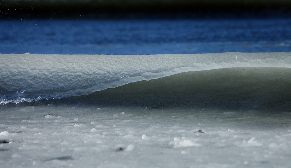 Slushy ice wave on very cold morning. Photo: <a href=\"https://www.briannevins.com/\" target=_blank>Brian Nevins</a>
