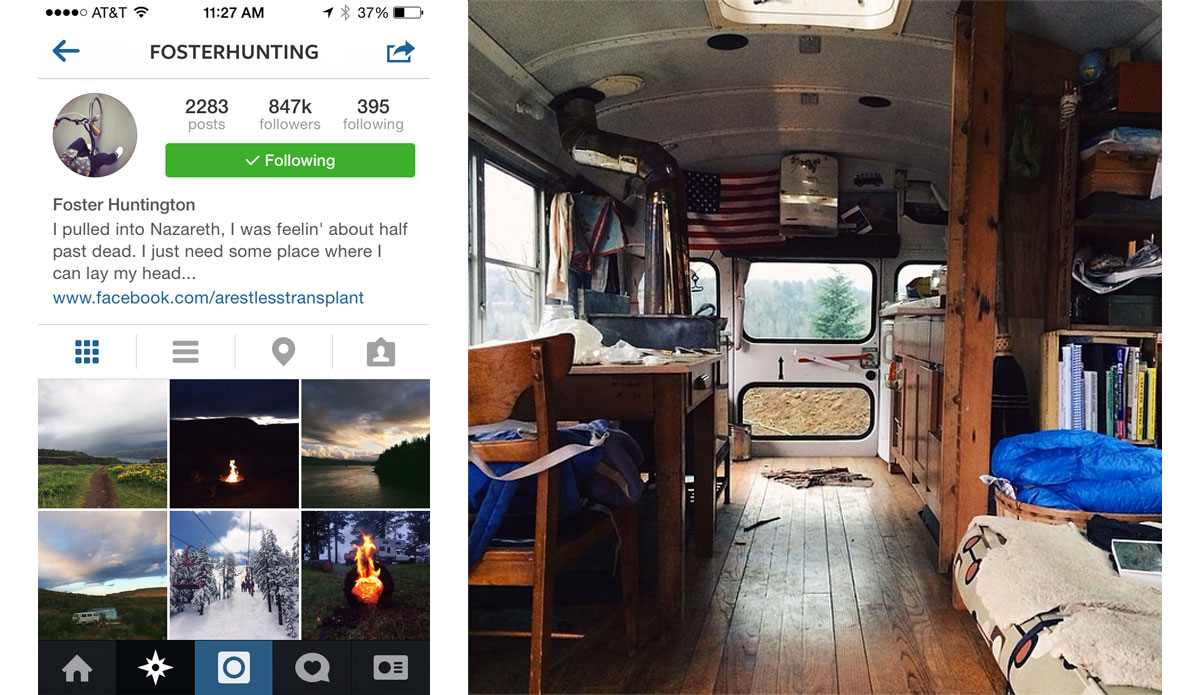 \"The originator of van life,\" so says Cyrus Sutton, is Foster Huntington. His feed should come with a wanderlust warning. Photo: <a href=\"https://instagram.com/fosterhunting\">Foster Huntington Instagram</a>
