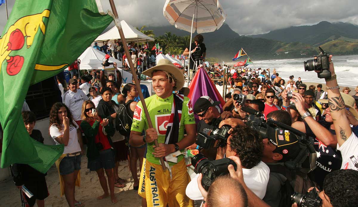 With a new century came a new crop of exceptionally talented surfers. 2006 was an especially telling year for the ISA. Julian Wilson (pictured) won the World Junior Surfing Championship in the Under 16 Division and Owen Wright won the Under 18 Division in Maresias, Brazil. Later that year Jordy Smith won the Open Men’s, and Stephanie Gilmore won the Open Women’s at the World Surfing Games in Huntington Beach. Today all four of those surfers remain at the pinnacle of the sport. Photo courtesy of <a href=\"https://www.isasurf.org/\">ISA</a>