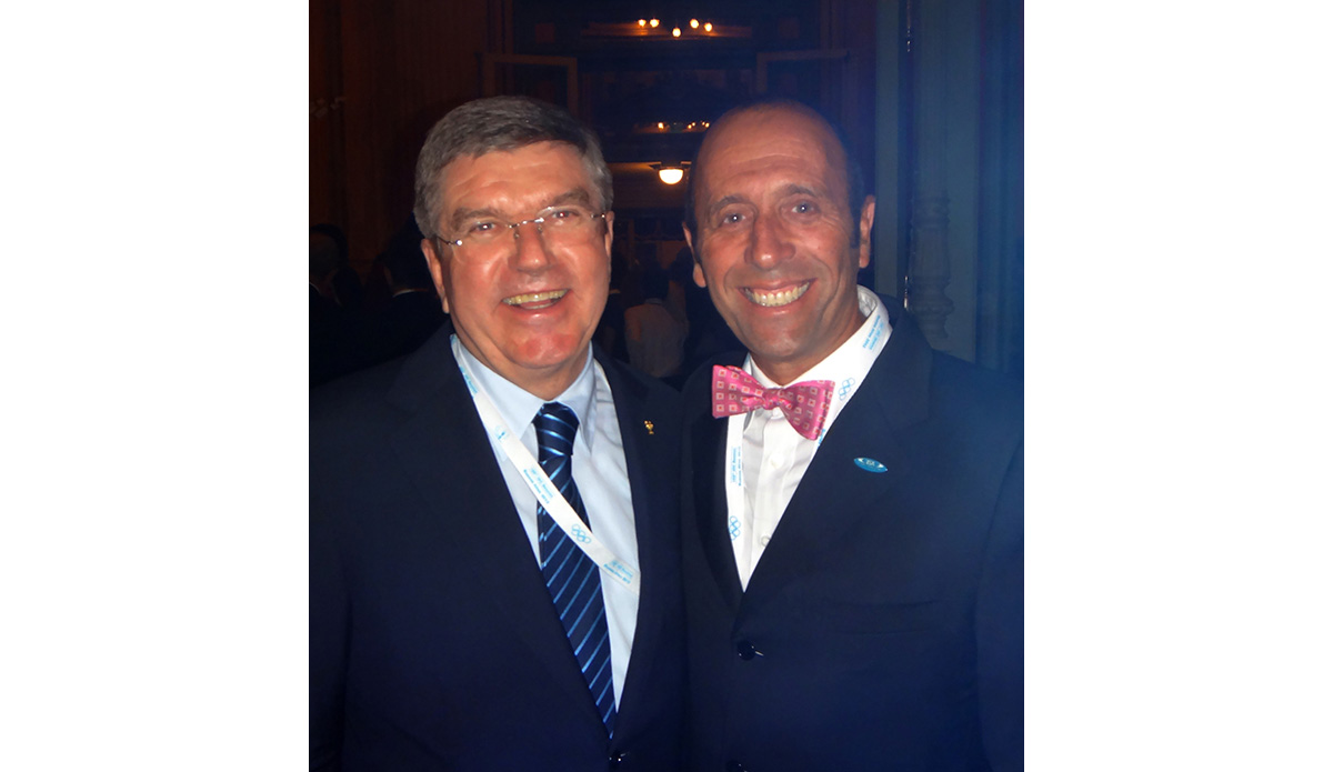 ISA President Fernando Aguerre has been a leading advocate for the sport all his life. For the last seven years he has devoted most of his energy to it and has made a lot of headway. Pictured above is Fernando and IOC President Thomas Bach, as the ISA President expresses his support to the IOC President\'s innovative “Agenda 2020.” This presents an opportunity for surfing to be included in the Olympic Summer Games. Photo courtesy of <a href=\"https://www.isasurf.org/\">Aguerre Collection</a>