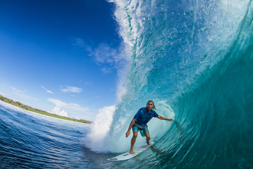 Peter Mendia came to Kandui Resort for the annual Billabong Surf With a Pro trip, he was having too much fun so he extended his stay and got barreled like this for another 10 days.