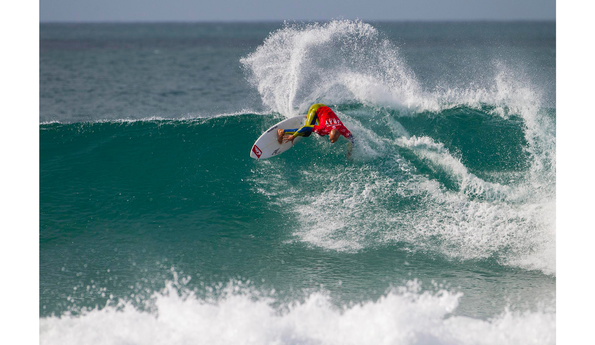 Fred Patacchia Jnr of Oahu, Hawaii (pictured) top scored on day 2 of the J-Bay Open, posting a near perfect 9.93 to win his heat and advance into Round 3 on Saturday July 12, 2014. The J-Bay Open, stop No. 6 of 11 on the 2014 Samsung Galaxy ASP World Championship Tour was called ON today for Round 1. Photo: ASP| Cestari
