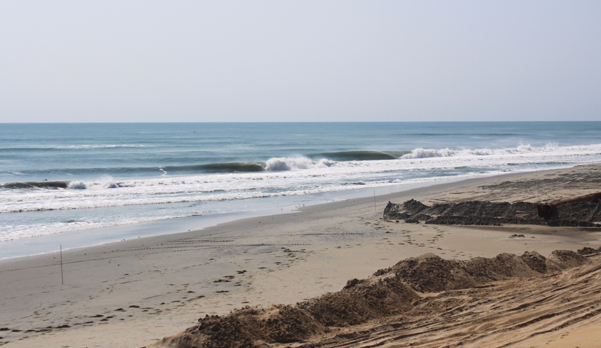 Hurricane Bertha on the Outer Banks. Most of my favorite line-up shots are taken through my housing as I’m running to the water. Photo: <a href=\"https://instagram.com/zlottyphoto/\">Jake Zlotnick</a>