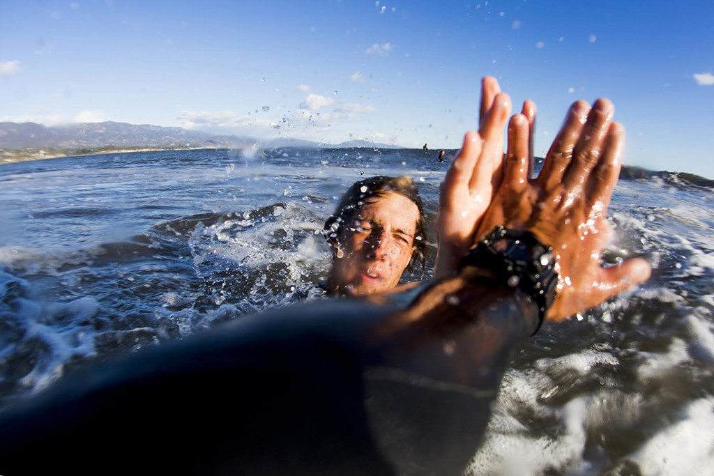  Local Surf Photographer Matt Wier stoked after that barrel. Photo: Lessandro Morales